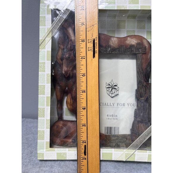 Horse-Themed Resin Picture Frame Holds 4x6" Display - Picture 5 of 6
